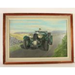 Unsigned, 6.5 litre Bentley, oil on board, 47 x 66 cm