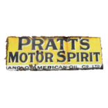 Pratt's Motor Spirit, a single sided vitreous enamel advertising sign, 45 x 130 cm