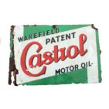 Castor Motor Oil, a single sided vitreous enamel advertising sign, 51 x 76 cm