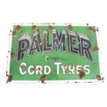 Palmer Cord Tyres, a single sided vitreous enamel advertising sign, 101 x 153 cm