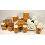 A collection of Hornsea 'Saffron' dinnerware 'C1970s, together with Hornsea 'Farmyard' cups &