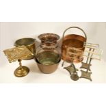 20th Century and later copper & brassware to include, jam pans, coal buckets, a reticulated trivet/