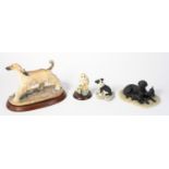 Border Fine Arts - Model of an Afghan dog B0588, together with a Labrador group, a Border collie and