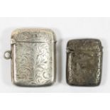 Two silver vesta cases, Birmingham 1905 and 189737.5gm