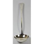 A George III Scottish silver soup ladle, Edinburgh 1782, 36cm, 176gm