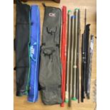 A Daiwa Harrier Tournament HTP-145 fishing rod, a Milo 777 fishing rod and a quantity of other