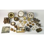 A selection of mechanical watch/clock parts to include, movements, pendulums, dials and a quantity