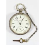 J.G. Greaves, Sheffield, a silver open face key wind pocket watch, Chester 1899, spares or repair