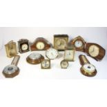 A collection of mantle clocks, carriage clocks and wall barometers. (2)