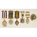 A silver gilt and enamel RAOB Queen Elizabeth II Silver Jubilee jewel and five other Masonic and