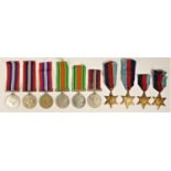 A group of ten WWII medals, 4 x 1939-1945 Star, 2 x Defence and 4 x War