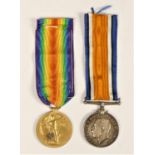 WWI pair, awarded to 33319 Pte W.H. Walker, Norfolk Regiment, 1914-1918 and Victory