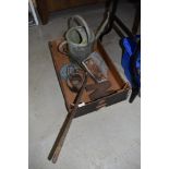 A selection of hardware including Wolseley electric fence unit and glue pot