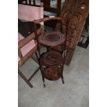 A vintage Phenolic (maybe bakelite) three tier cake stand