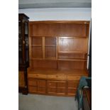 A Nathan teak wall unit, approx. width 153cm, height 195cm