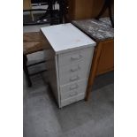 A set of metal filing drawers, height approx. 70cm, depth 41cm, top loose