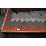 A tribal style rug , Aztec or similar, approx 120 x 93cm