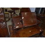 An early 20th Century mahogany bed table or table top music/book stand, ideal for recipe books or