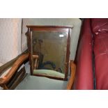 A vintage scumbled pine ex dressing table mirror, approx. 55 x 45cm