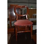 A Victorian stained and turned frame bedroom chair