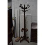 A traditional bentwood hat/coat stand, 8 branch, height approx. 210cm