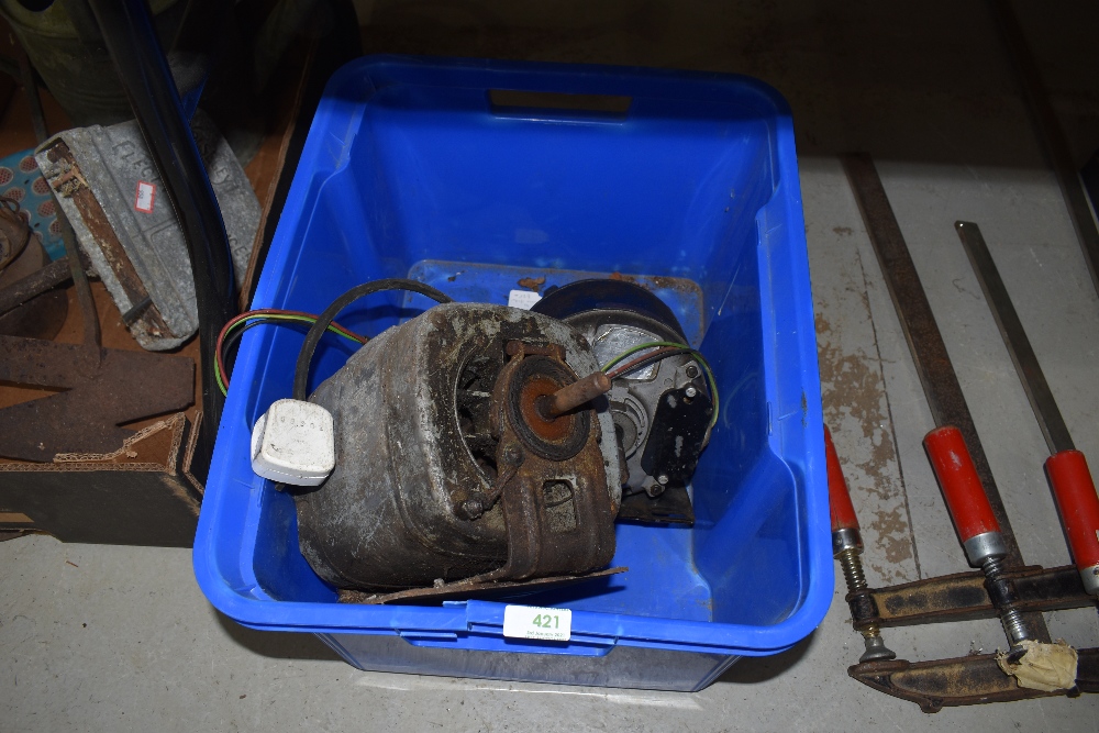 Two vintage electric motors for tools or workshop use