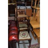 Three Victorian bedroom chairs