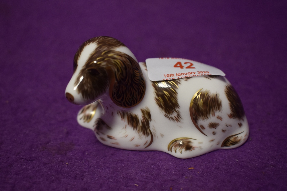 A Royal Crown Derby paperweights Scruffy, with gold stoppers