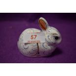 A Royal Crown Derby paperweights Bunny, with gold stoppers