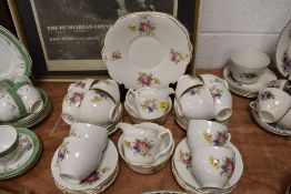 a part tea service by Collingwoods with transfer design