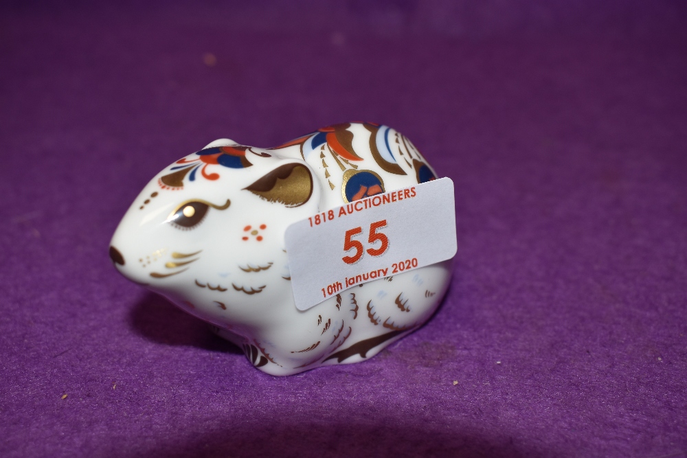 A Royal Crown Derby paperweight Bank Vole with gold stopper