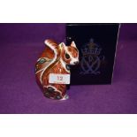 A Royal Crown Derby paperweight Woodland Squirrel with a Gold stopper