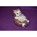 A Royal Crown Derby paperweight Tiger Cub with gold stopper