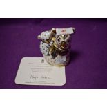 A Royal Crown Derby paperweight Koala and Baby with gold stopper and certificate