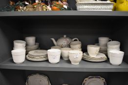 A large selection of tea wares including partial service by Barratts delphatic White Table ware