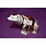 A Royal Crown Derby paperweight Old Imari Polar Bear with gold stopper