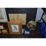 A collection of general pictures,frames and plaques.