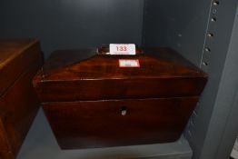 A mahogany cased antique tea caddy