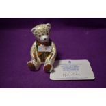 A Royal Crown Derby paperweight Regal Goldie Bear with a Gold stopper and certificate