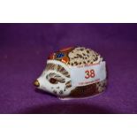 A Royal Crown Derby paperweight Bramble Hedgehog with gold stopper