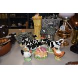An assortment of James Herriots country kitchen items including egg cups,tea pot,toast rack,