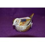 A Royal Crown Derby paperweight Firecrest with gold stopper