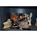 A selection of figures and figurines including Elephant and maidens