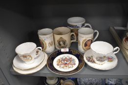 A selection of Royal coronation ceramics including Arygle