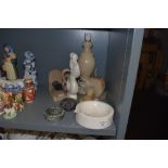 A selection of hand carved and worked agate and stone ware items