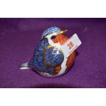 A Royal Crown Derby paperweight Robin with gold stopper