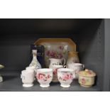 A selection of tea cups and similar ceramics including Queen Anne