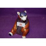 A Royal Crown Derby paperweight Honey Bear with gold stopper