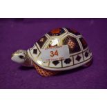 A Royal Crown Derby paperweight Imari Tortoise, with silver stopper