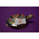 A Royal Crown Derby paperweight Terrapin with gold stopper and certificate